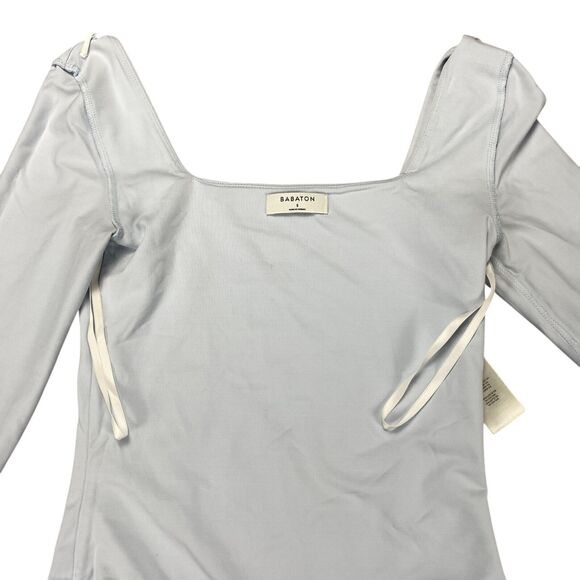Aritzia Babaton Contour Second-skin Squareneck Bodysuit Heather Chrome Size S - Picture 10 of 16